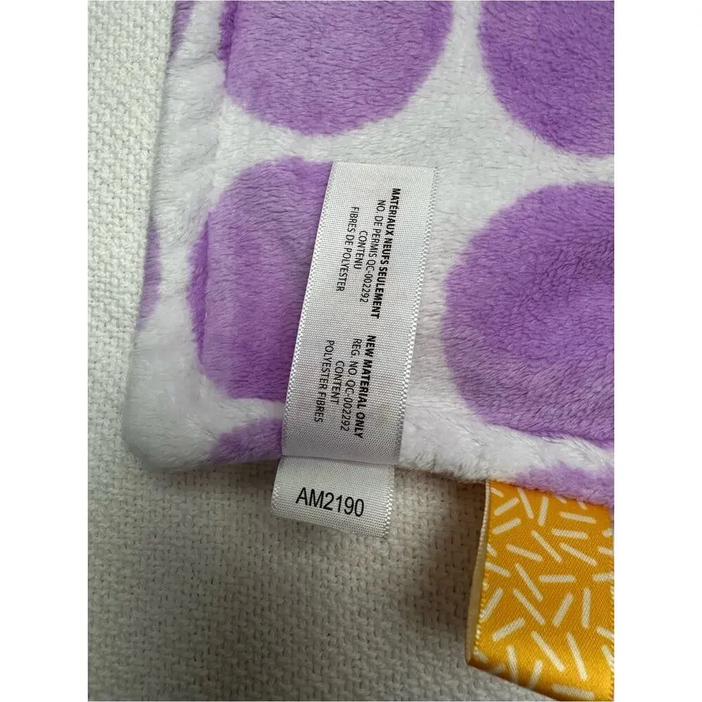 Bright Stars Taggie Blanket purple polka dots